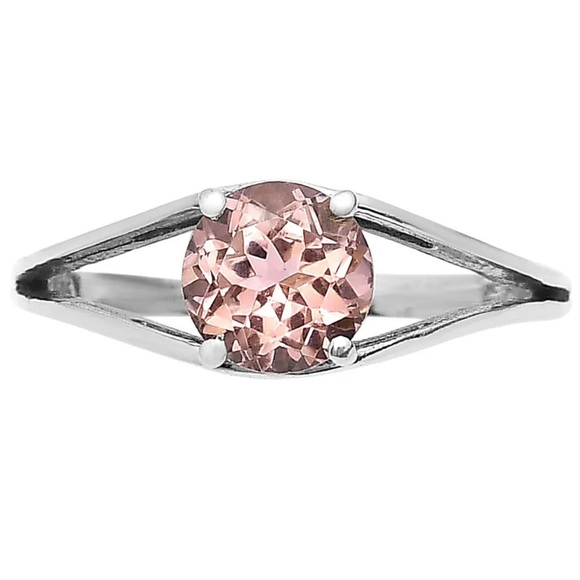 Hand Crafted Jewelry - Morganite Sterling silver ring size 8.5